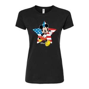 Women's - Disney - Mickey USA Flag Star Fitted Graphic T-Shirt - 1 of 3