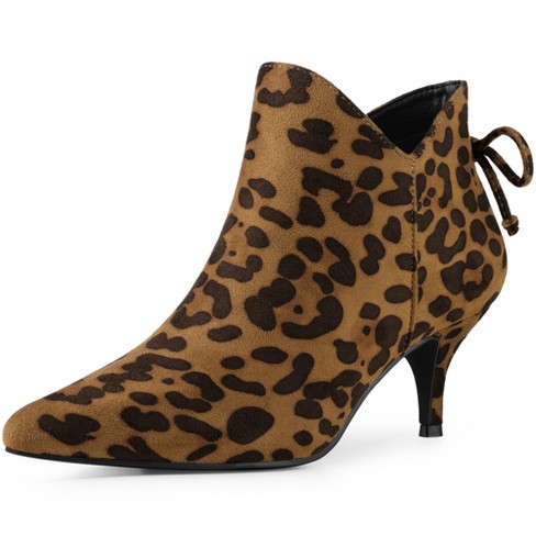 Leopard pointed sale toe booties