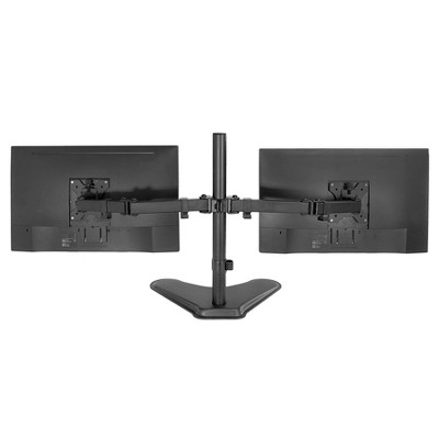 Black Dual Monitor Desk Stand with Adjustable Arms