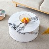 27.5" Round Coffee Table with Low Profile MDF Base,Modern Accent Table for Compact Spaces-The Pop Home - 2 of 4