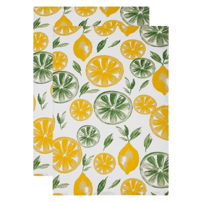 Home Collection Citrus Grapefruit Kitchen Towels 2pc 15x25 Orange  Multicolor NWT