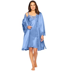 Amoureuse The Luxe Satin Short Peignoir Set - 1 of 4