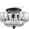 Claxy 3-light Modern Black Metal with Scalloped Clear Glass Semi Flush Mount Ceiling Light for Living Room - 4 of 4