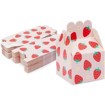 Sparkle and Bash 36-Pack Strawberry Party Favors Pink Treat Boxes for Birthday, Baby Shower Gift Box 3.5 x 2.75 in