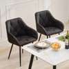 Hyleory Vintage Leather Dining Chairs Set of 2, Swivel Counter Stools for Kitchen Island, 360° Rotating Bar Height Chairs with Padded Seat - 4 of 4