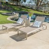 Christopher Knight Home Cape Coral Outdoor Mesh and Aluminum 3 Piece Chaise Lounge Chat Set - 2 of 4