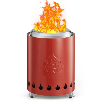 R.W.FLAME Tabletop Fire Pit with Stand, Stainless Steel Table Top Stove, Low Smoke Mini Round Fire Pit Bowl Smokeless Firepit Outdoor