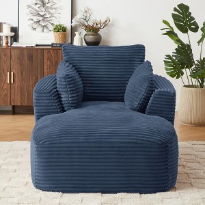 Oversized Corduroy Modern Chaise Lounge Chair Sofa Couch with No Assembly Required and Comfy for Living Room - 1 of 4
