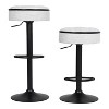 Grungis Round Faux Leather Swivel Bar Stools with Footrest Set of 2,Counter Stools with Adjustable Height,Kitchen Chair for Kitchen Island - 4 of 4