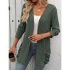 Coolmee Womens Long Sleeve Lightweight Open Front V-Neck Casual Cardigan Sweaters Outerwear with Pockets - 2 of 4
