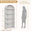 5 Tier Bookshelf Arched Bookcase Farmhouse Bookcase Display Storage Rack Wooden Bookshelves - 2 of 4