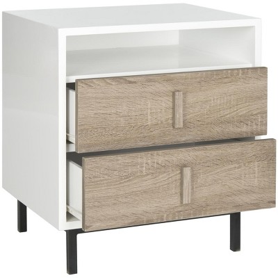 Transitional White & Gray 2-Drawer Freestanding Cabinet
