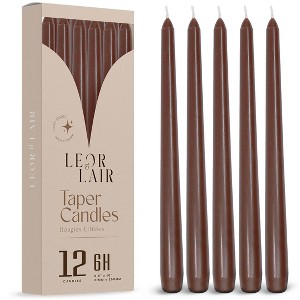 Leor & Lair Taper Candles - 12 Pack - 10" Tall Candlesticks for Dinner, Home Decor, Holiday, Wedding - 1 of 3