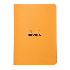 Rhodia Slim Staplebound Notebook - Lined 48 sheets - 6 x 8 1/4 - Orange cover - 1 of 3
