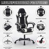 TopComfy Task and Office Gaming Chair Ergonomic Lumbar Support Footrest Headrest 360 Swivel For Home Office Gaming Study, Black, 30.31"*22.44"*9.84" - 3 of 4