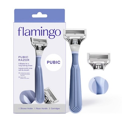 Flamingo Pubic Women’s Razor  - 1 Razor Handle + 2 Razor Blade Cartridges