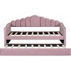 Twin Size Upholstered Daybed with Trundle,Velvet Sofabed with USB Charging Ports,No Box-Spring Needed - 4 of 4