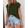 Womens Cap Sleeve Sweater Vest Crew Neck Knit Sleeveless Tank Tops Casual Lightweight Pullover Sweaters - 3 of 4