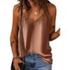 Ekouaer Women’s Silk Satin Camisole, Mesh V‑Neck Sleeveless Top, Soft Lightweight, Casual Wear - 2 of 4