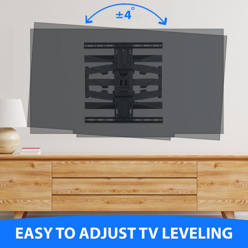 Mount Factory Full Motion TV Wall Mount -  Swivel Bracket fit Televisions from 42" - 70" up to VESA 400 x 600 - Tilt Swing Out Arm - 10' HDMI Cable, 4 of 8