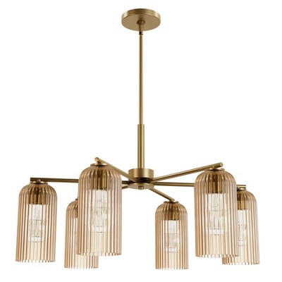 Hunter Fans 30.8" Beverly Glen Ceiling Light Luxe Gold Finish - 6 Bulbs, Transitional Design for Elegant Indoor Spaces