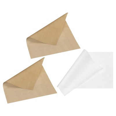 Unique Bargains Glass Fiber Non-Stick Washable Reusable Baking Mats White/Brown 3 Pcs 15.75" x 11.81"