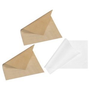 Unique Bargains Glass Fiber Non-Stick Washable Reusable Baking Mats White/Brown 3 Pcs 15.75" x 11.81" - 1 of 4