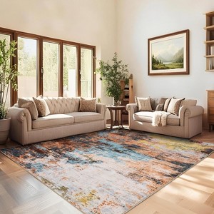 coucheta Multi-size Washable Modern Area Rugs, Abstract Non-Shedding Low Pile Accent Carpet with Non-Slip Backing, for Living Room, Bedroom, Dining - 1 of 4