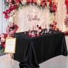 Wikineon Black Satin Tablecloth: Banquet Party Tablecloth Rectangle Table Overlays for Holiday Wedding Baby Shower Ceremony 57x120inch - 2 of 4