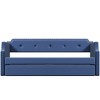 Whisen Twin Size Upholstered Daybed with Trundle, Wood Slat Support, Upholstered Frame Sofa Bed - 2 of 4