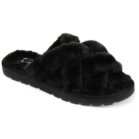 Women Fur Slippers Black