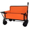 Grungis Convertible Folding Wagon Cart with Rear-Mounted Folding Tabletop,Shopping Cart with Bench Seat,Utility Cart for Camping,Shopping - 2 of 4