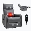 Ridstar Faux Leather Massage Accent Chair with Rocking & Swivel Function for Living Room-Grey - 3 of 4