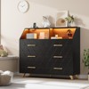 Modern 6 Drawer Dresser for Bedroom, Slim Wooden Dresser,for Nursery Living Room Apartments - 4 of 4