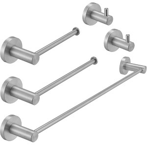 BWE 5-Piece Bath Hardware with Towel Bar Towel Hook Toilet Paper Holder and Towel Ring Set - 1 of 4