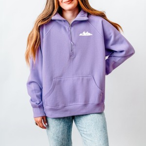 Simply Sage Market Hike More Worry Less Mountains Quarter Zip Fleece - 1 of 4
