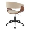 Sapphtopaz Modern Office Chair with Hollow Back Upholstered Adjustable Swivel Vanity Chair with Bent Wood Seat Office Desk Chair for Home Office - 4 of 4