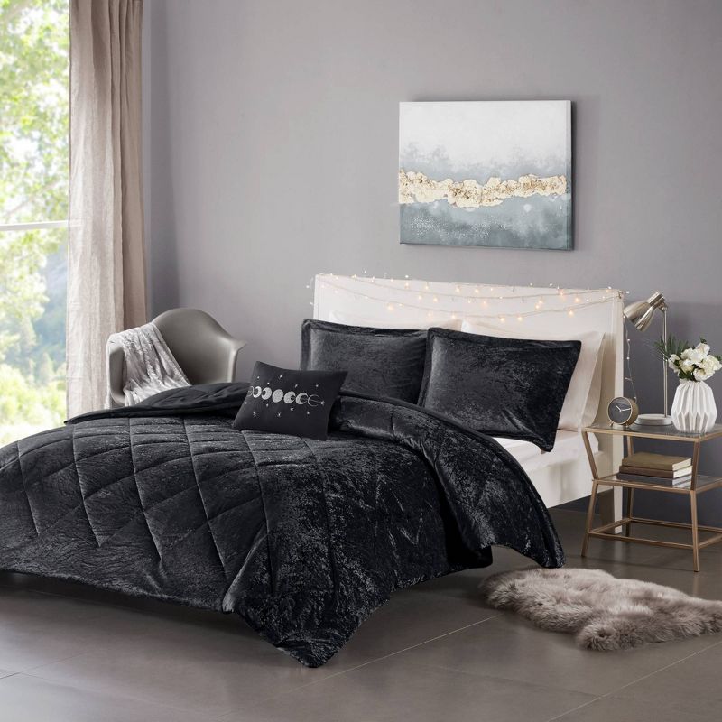 Intelligent Design Alyssa Velvet Quilted Diamond Ultra Soft Comforter Set, 3 of 18