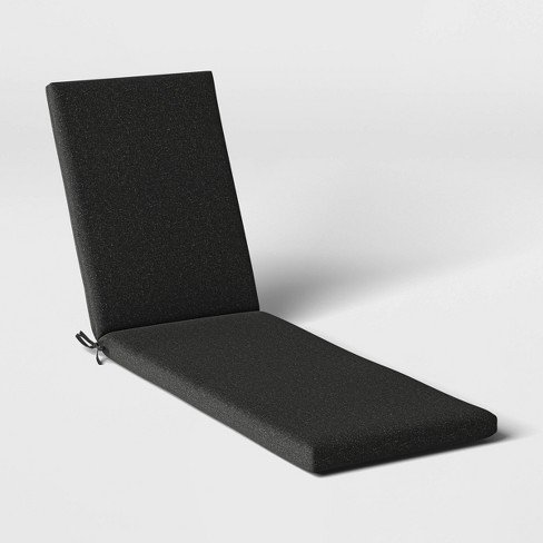 78 x24 Solid Woven Outdoor Chaise Lounge Cushion Black Threshold Target