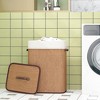 Costway Rectangle Bamboo Hamper Laundry Basket Washing Cloth Bin Bag Lid Black/Natural/Brown/Bamboo - 2 of 4