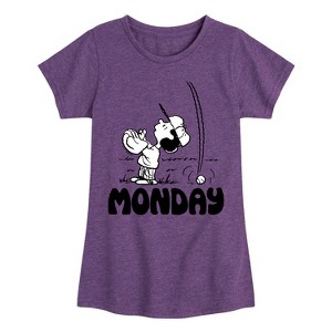Girls' - Peanuts - Lucy Monday Fitted Short Sleeve Graphic T-Shirt - 1 of 4