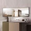 59x16 Inch Modern Standing Mirror, Black Metal Frame with Swivel Casters, Easy Relocation - 3 of 4