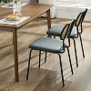TYBOATLE Dining Chairs Set of 2, Mid-Century Modern Rattan Back Chairs with Black Faux Leather, Metal Legs, Boho Cane Chairs for Dining Room - 2 of 4