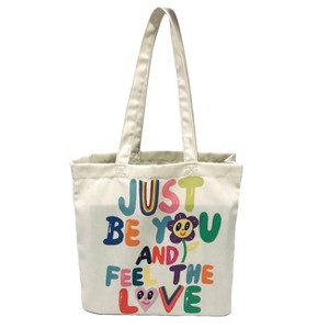 1ct Pride Reusable Tote Bag Cream - 1 of 3