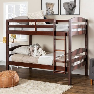 Solid Wood Twin over Twin Bunk Bed - Espresso - Saracina Home, Brown