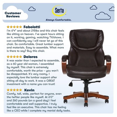 Biscuit Brown Bonded Leather High-Back Executive Swivel Chair