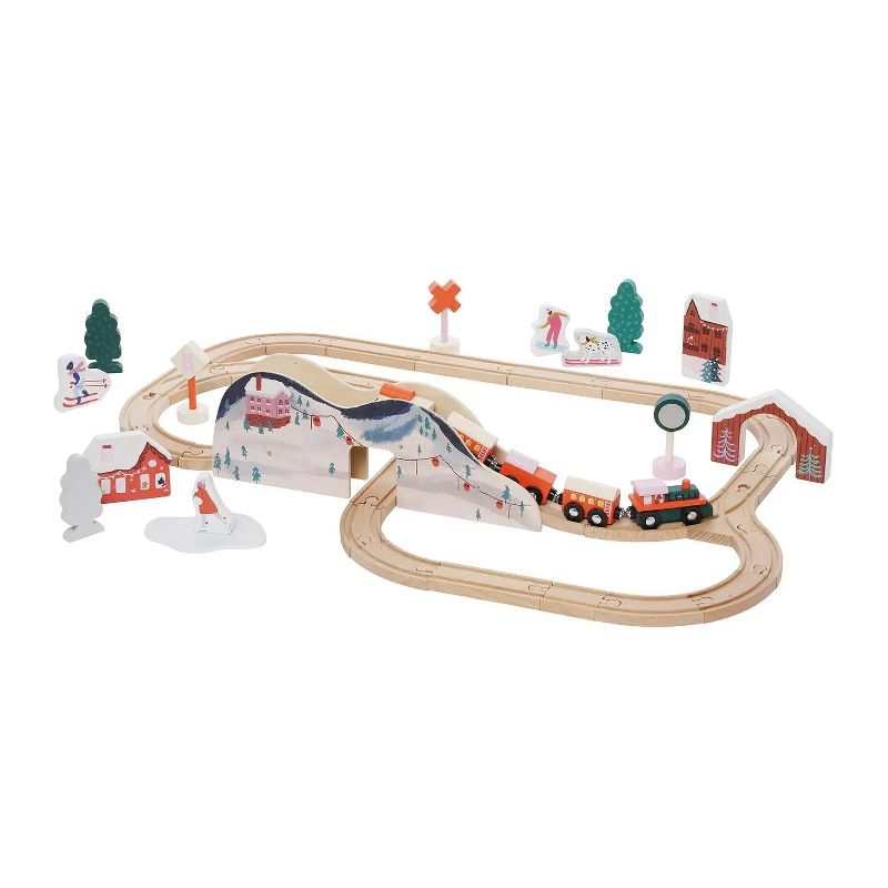 Manhattan Toy Alpine Express 49-Piece Wooden Toy Train Set with Scenic Accessories for Toddlers 3 Years and Up, 5 of 7