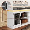 GALAXHERO Farmhouse TV Stand for 65 Inch TV with LED Lights, Rustic Entertainment Center with Storage Cabinets for Living Room or Bedroom - 4 of 4