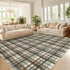 Green-2*6 feet  Modern Plaid Machine Washable Area Rug Non Slip Non Shedding Throw Rugs Stain Resistant Pet Friendly For Bedroom Living Room Low Pile - 2 of 4