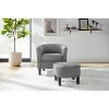 Vynxaria Modern White Corduroy Accent Chairs with Padded Arms & Ottoman Footrest, Perfect for Indoor & Balcony Use - 4 of 4